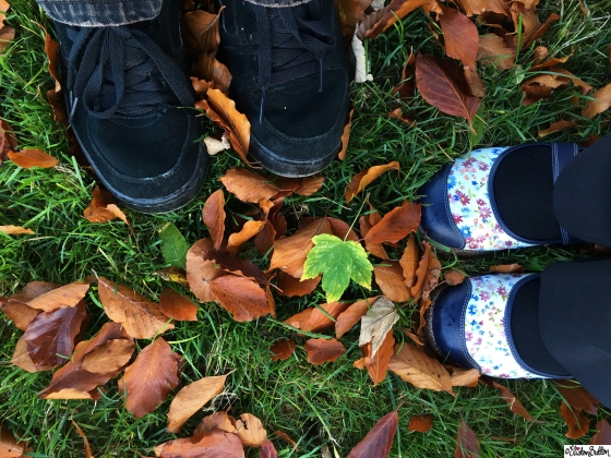 Feet together in the Autumn Leaves at Dovers Hill, Cotswolds, UK - An Autumn Adventure at www.elistonbutton.com - Eliston Button - That Crafty Kid