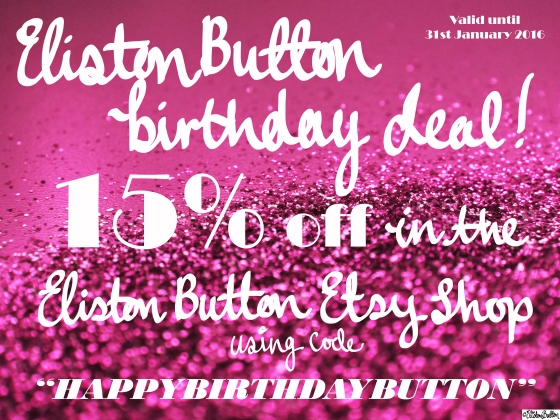 15% Eliston Button Etsy Shop Birthday Deal Discount - Eliston Button is 2 Years Old Today! at www.elistonbutton.com - Eliston Button - That Crafty Kid