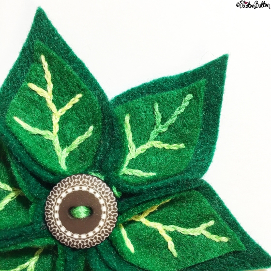 Day 05 - Leaves - Leafy Greens Embroidered Felt Brooch by Eliston Button on Etsy - Photo-a-Day - January 2016 at www.elistonbutton.com - Eliston Button - That Crafty Kid – Art, Design, Craft and Adventure.