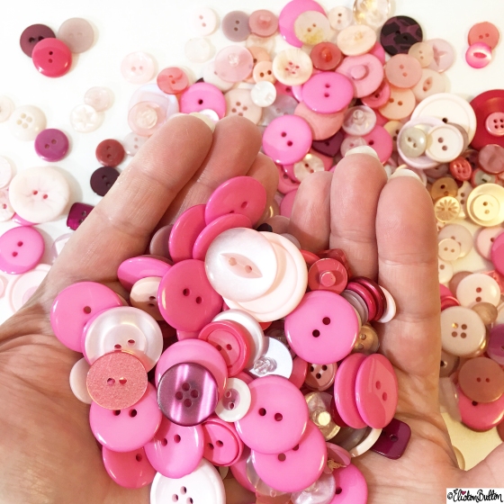 Day 19 - In The Hand - Lots of Pink Buttons! - Photo-a-Day - January 2016 at www.elistonbutton.com - Eliston Button - That Crafty Kid – Art, Design, Craft and Adventure.