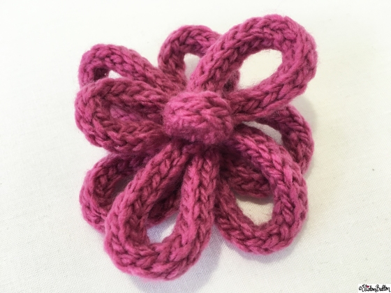 Raspberry Pink French Knitted Flower Hair Grip - Custom Orders and Creative Imagination at www.elistonbutton.com - Eliston Button - That Crafty Kid – Art, Design, Craft & Adventure. 